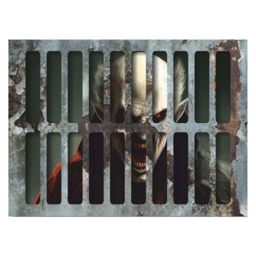 NAKLEJKA podłogowa WAMPIR dracula straszna HALLOWEEN stal KRATKA