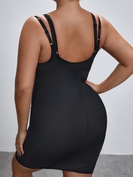 ЧЕРНОЕ ПЛАТЬЕ С ПЛАТЬЯМИ ДЛЯ ПОХУДЕНИЯ SHEIN XXS/XS