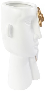 OSŁONKA FLAKON WAZON TWARZ GŁOWA DONICA doniczka 7808-89 WHITE FACE