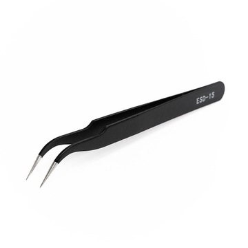 PĘSETA PRECYZYJNA 120MM ZAGIĘTA ANTYMAGNETYCZNA ESD-15 TECHREBAL