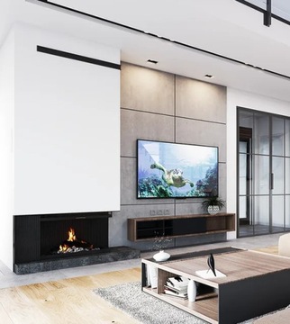 Каминная вентиляционная решетка MODERN LUFT Черный 60х400 мм 6х40 см LOFT