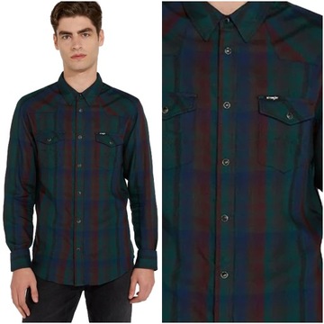 WRANGLER LS WESTERN SHIRT MĘSKA KOSZULA MATERIAŁOWA W KRATĘ L