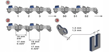 PROWADNICA DO PIŁY 18 CALI 45CM 0.325'' + 2 ŁAŃCUCHY D176 S11158