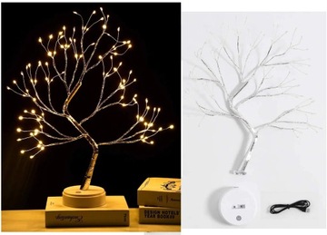 Lampka Nocna LED Drzewko Ozdobne USB, 108 LEDów, XXL 50cm - Idealna