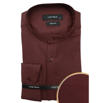 BORDOWA MĘSKA KOSZULA STÓJKA REGULAR DŁUGI RĘKAW BAWEŁNA VIADI POLO 5XL