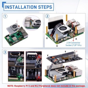 GeeekPi P33 M.2 NVME M-Key PoE + шляпа для Raspberry Pi 5