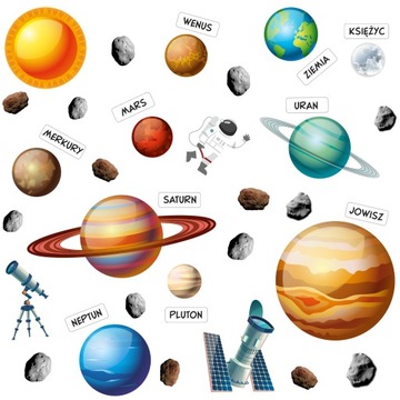 naklejki na ścianę Układ Słoneczny Kosmos Planety