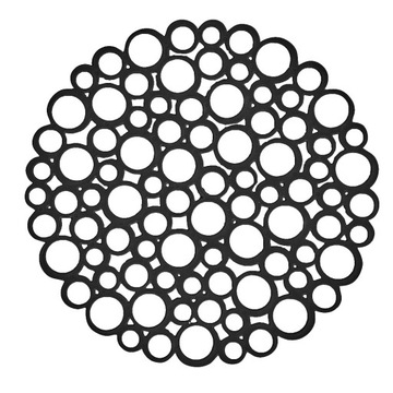 Круглый черный коврик под раковину