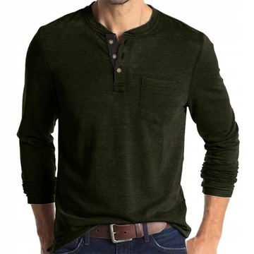 MĘSKA BLUZKA LONGSLEEVE DŁUGI RĘKAW Z Guzikami