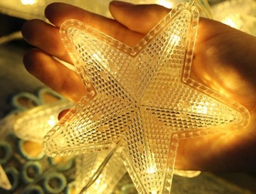 Светодиодная световая завеса с теплыми белыми звездами