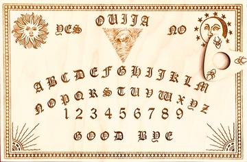 Доска для спиритических сеансов. Доска для спиритуалистов. Гравированный