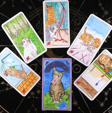 ИГРОВЫЕ КАРТЫ ТАРО КОШКИ С КОШКАМИ НАБОР КАРТ ТАРО КОШКА ТАРО 78 ШТ.