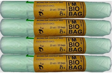 WORKI BIODEGRADOWALNE KOMPOSTOWALNE x 4 - 8L BIO (100szt.)