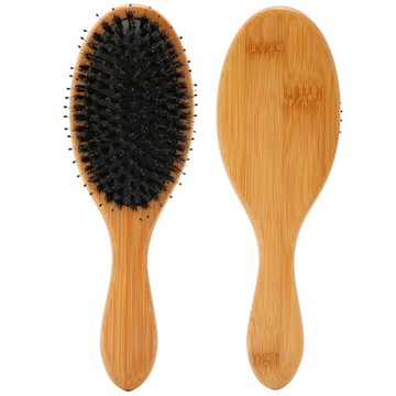 Портативная щетка для волос с деревянной ручкой