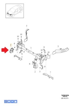 Prawy wspornik pasa przedniego Volvo XC40, C40