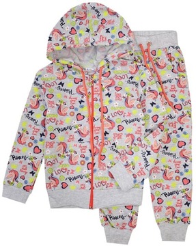 DRES KOMPLET SPODNIE BLUZA ZAMEK UNICORN 3-4 J145E