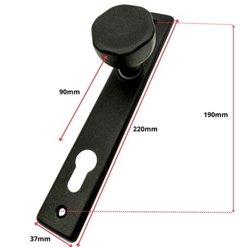POCHWYT GAŁKA DO FURTKI BRAMKI UCHWYT KLAMKA CZARNY 90mm wkładka drzwi