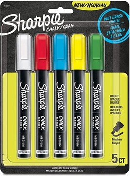 Меловые маркеры Sharpie/Мел, 5 цветов