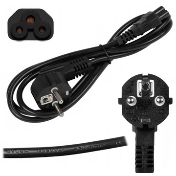 KABEL PRZEWÓD ZASILAJĄCY ZASILACZ KONICZYNKA DO LAPTOPA KOPMUTERA PC 1,5 M