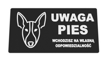 Tabliczka Uwaga Pies Bulterier Zły Groźny