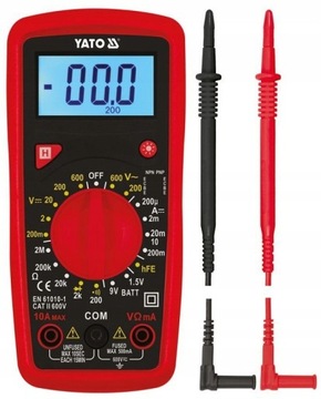 УНИВЕРСАЛЬНЫЙ ИЗМЕРИТЕЛЬ YATO ЦИФРОВОЙ МУЛЬТИМЕТР РУЧНОЙ РАБОТЫ BUZER TESTER YT-73081
