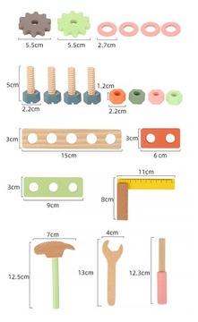 НАБОР ДЕРЕВЯННЫХ ИНСТРУМЕНТОВ ДЛЯ ДЕТЕЙ ДРЕВЕСИНА