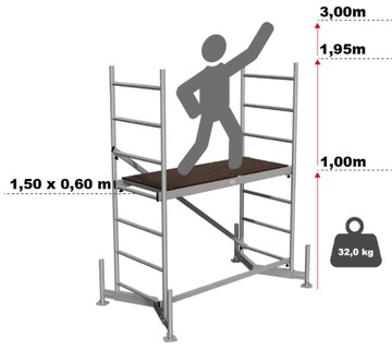 Алюминиевые леса KRAUSE ClimTec 3 м 710116