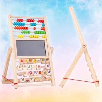 Обучающая деревянная доска для письма, счеты двусторонние.