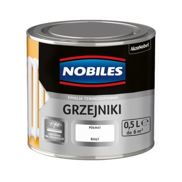 NOBILES FARBA DO GRZEJNIKÓW BIAŁY PÓŁMAT 0,5L