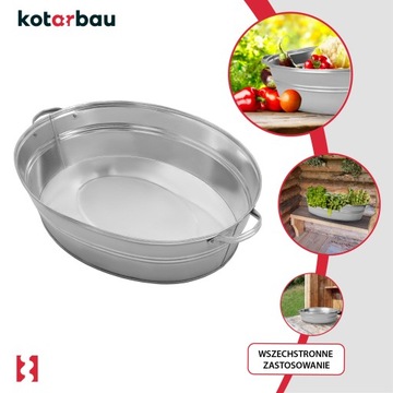 ОЦИНКОВАННАЯ ЧАША 27Л ЧАША ДЛЯ ВАННЫ ЦВЕТОЧНЫЙ ГОРШОК СТАЛЬНОЙ ОВАЛЬНЫЙ ЦВЕТОЧНЫЙ ГОРШОК ЦВЕТЫ ВОДА