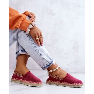 Różowe Tkanina Buty Espadryle Big Star r.36