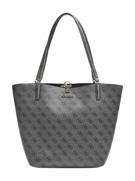 GUESS Torebka Damska 2W1 Alby Toggle Tote Czarno-Szara