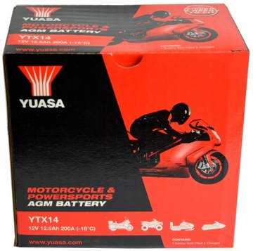 Yuasa YTX14-BS KMX14-BS аккумулятор 12,6Ач 200А