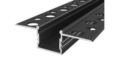 Zestaw profil aluminiowy LED do płyt GK czarny 3mb
