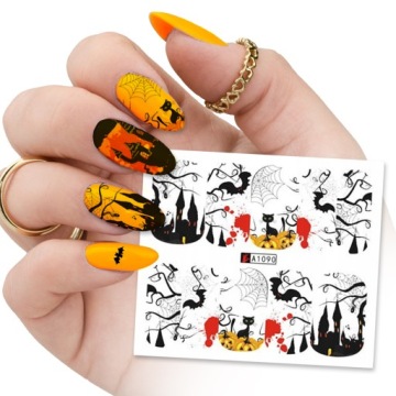 Хэллоуин ногтей искусства наклейки воды наклейки лист 12шт