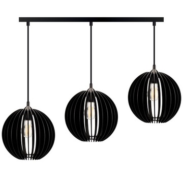 LAMPA WISZĄCA SUFITOWA ŻYRANDOL 3 RIZAR BLACK loft