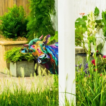 Металлическая голова коровы, декоративно-прикладное искусство, украшение стен