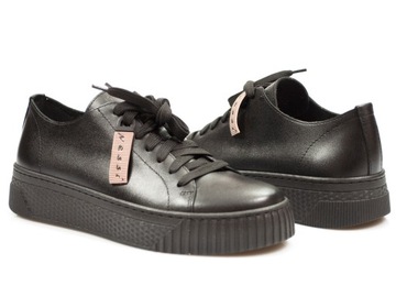 półbuty Nessi skórzane na platformie Sneakersy