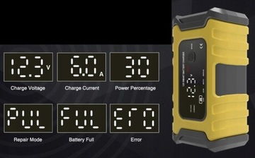 АВТОМОБИЛЬНЫЙ ВЫПРЯМИТЕЛЬ С Микропроцессором ДЛЯ АККУМУЛЯТОРА FOXSUR LCD 12В 6А