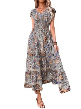 ELEGANCKA SUKIENKA VINTAGE SUKNIA WZORY S/3XL