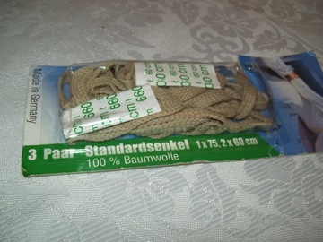 SZNURÓWKI - BAWEŁNA - OPEW - GERMANY- 3 PARY