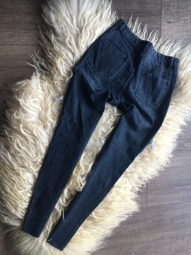 missguided spodnie jeansowe z dziurami 36