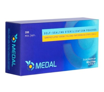 Torebki do Sterylizacji Woreczki Papierowe Foliowe 90x135 mm Medal 200 szt