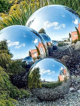 ДЕКОРАТИВНЫЕ САДОВЫЕ ШАРЫ ДЛЯ ЗЕРКАЛ, НЕРЖАВЕЮЩАЯ СТАЛЬ, САДОВЫЙ УКРАШЕНИЕ, 6 ШТ!