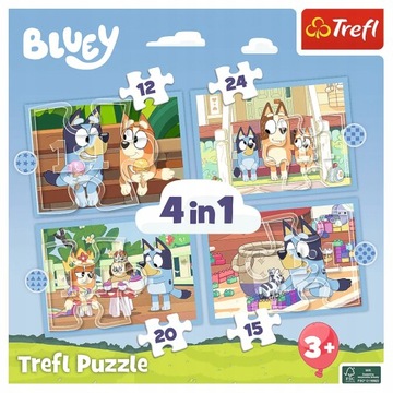 Puzzle 4w1 Bluey i świat