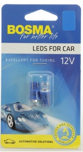 ŻARÓWKA 12V 1xLED T10 NIEBIESKA WIDE VIEWING 2 szt