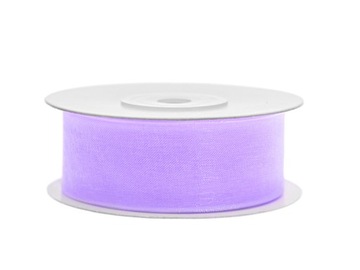 WSTĄŻKA SZYFONOWA ORGANZA 2,5cm/25m WRZOSOWA