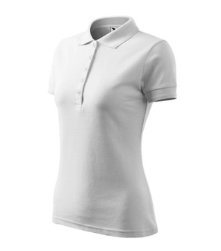 KOSZULKA PIQUE POLO DAMSKA MALFINI 210 BAWEŁNIANA T-SHIRT biała S