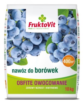 FRUKTOVIT NAWÓZ DO BORÓWEK POD BORÓWKI 10KG KWAŚNOLUBNE BORÓWKA AMERYKAŃSKA