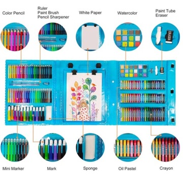 НАБОР ХУДОЖЕСТВЕННОЙ ЖИВОПИСИ 208 ЭЛЕМЕНТОВ. РОЗОВЫЙ